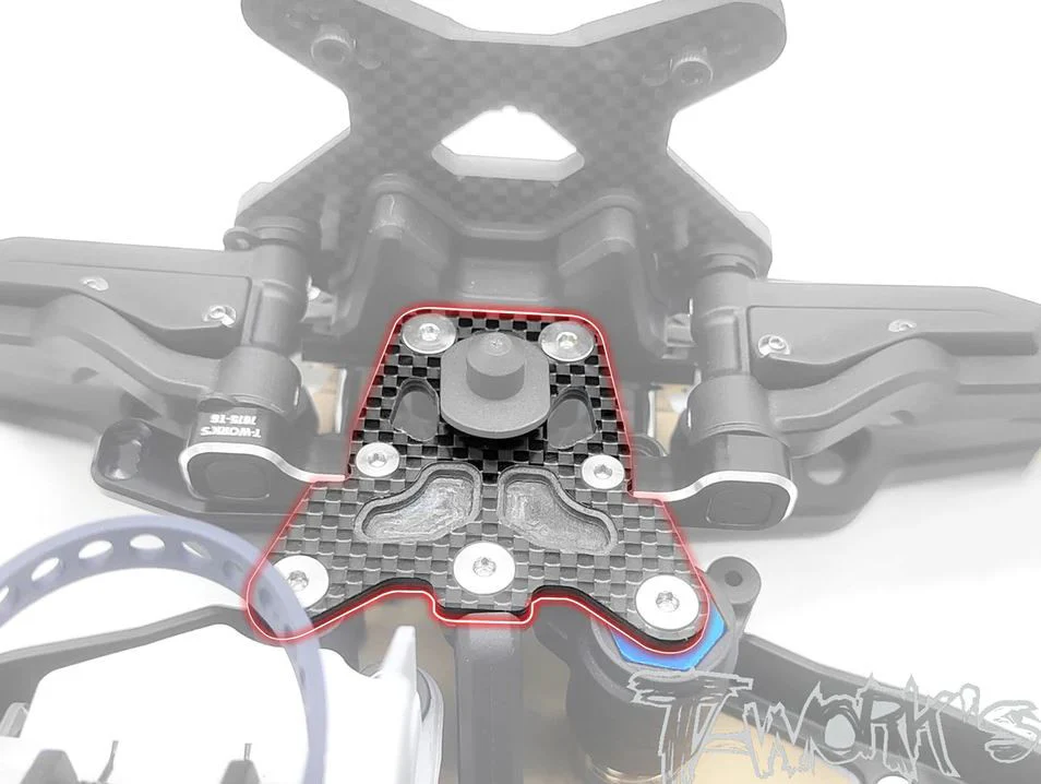 T-Work's Platine Supérieur Avant Carbone RC8 B4 TO-213-RC8B4 - Image 2