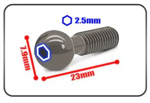 T-Work's Rotule 7075-T6 (x2) Mugen TO-322-M - Image 2