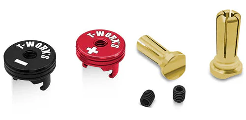 T-Work's Connectiques Long Pk Or 5mm + Caches (4Pcs) EA-040-5RB-L