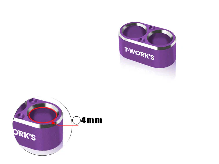 T-Work's Guide de câbles Alu 2 trous 4mm/14AWG EA-046-A4 - Image 2
