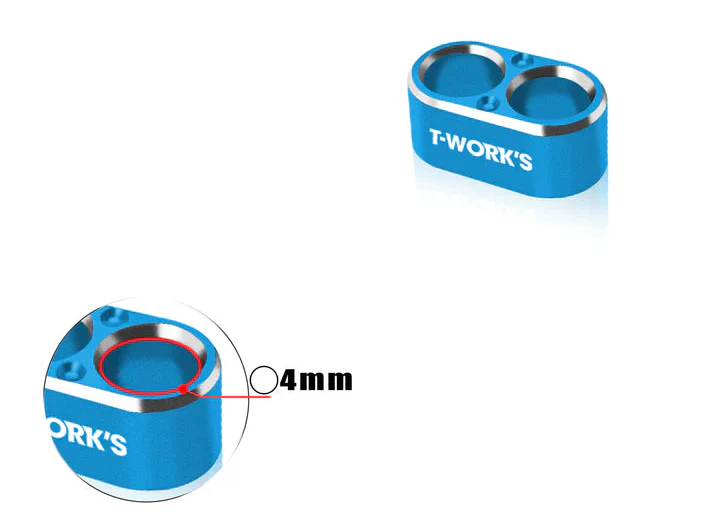 T-Work's Guide de câbles Alu 2 trous 4mm/14AWG EA-046-A4 - Image 3
