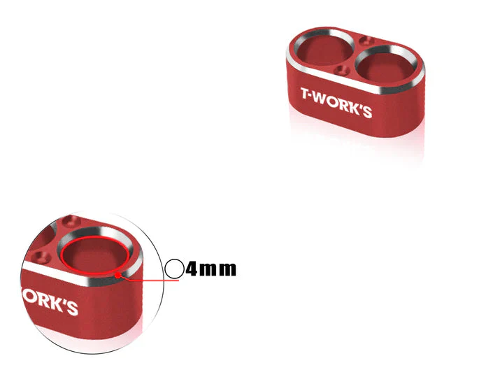T-Work's Guide de câbles Alu 2 trous 4mm/14AWG EA-046-A4 - Image 4
