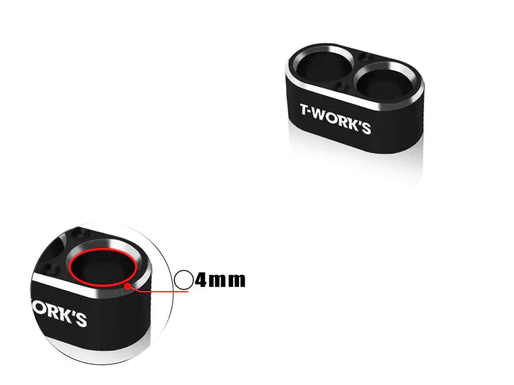 T-Work's Guide de câbles Alu 2 trous 4mm/14AWG EA-046-A4 - Image 5