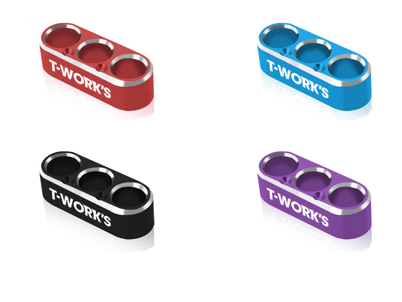 T-Work's Guide de câbles Alu 3 trous 4mm/14AWG EA-046-B4