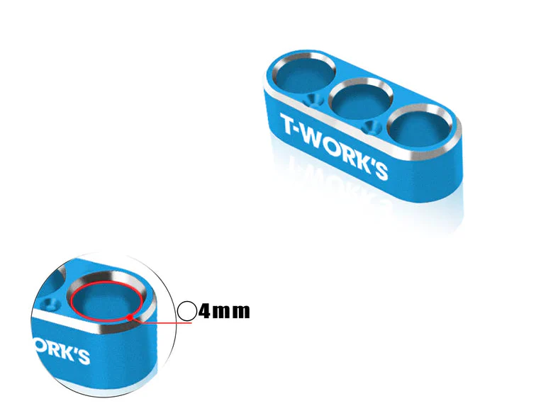 T-Work's Guide de câbles Alu 3 trous 4mm/14AWG EA-046-B4 - Image 2