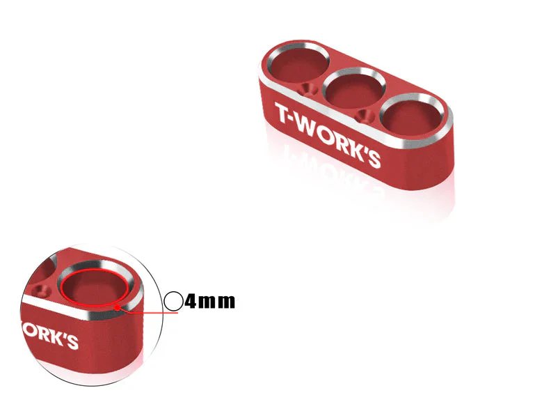 T-Work's Guide de câbles Alu 3 trous 4mm/14AWG EA-046-B4 - Image 4