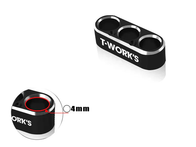 T-Work's Guide de câbles Alu 3 trous 4mm/14AWG EA-046-B4 - Image 5