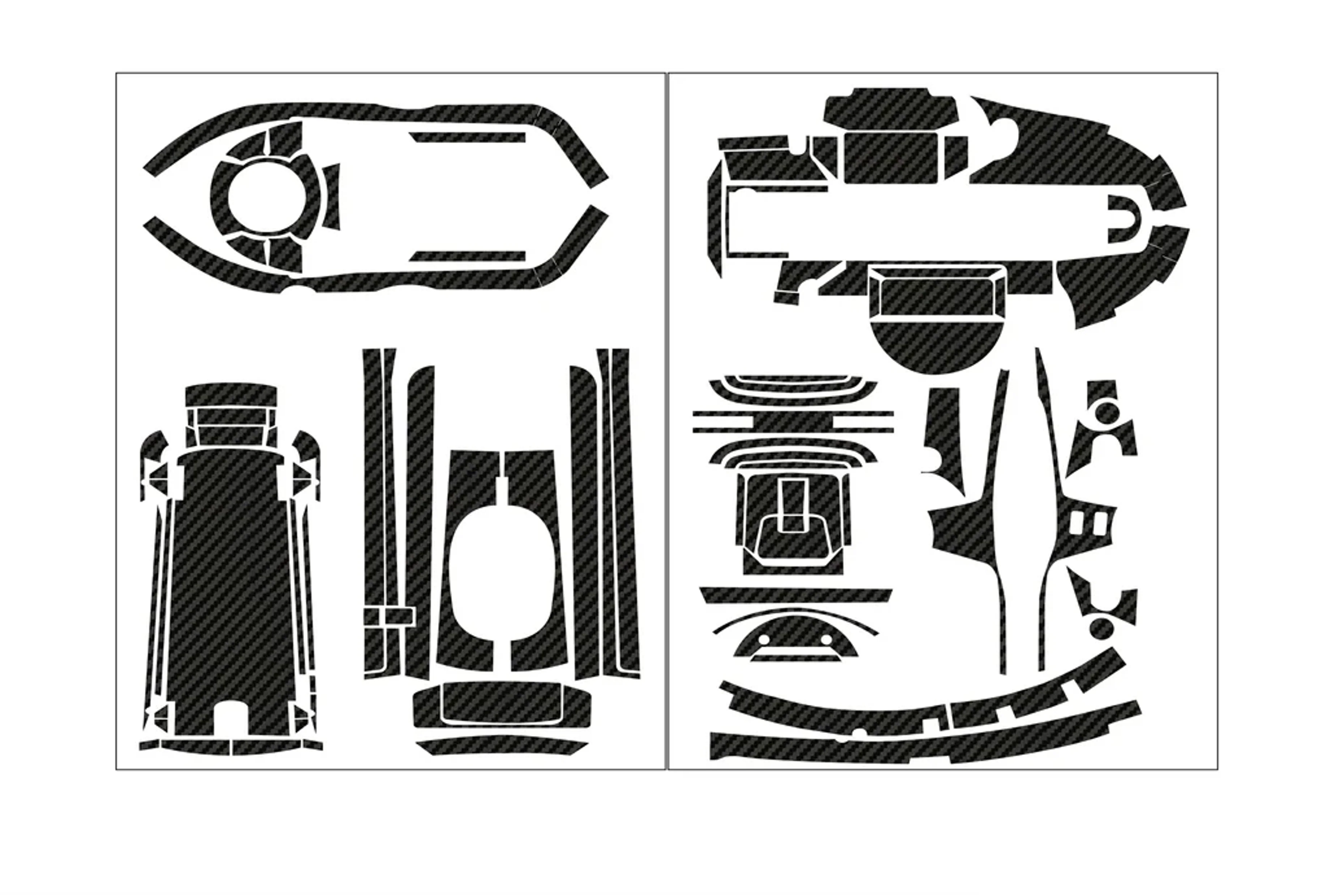T-Work's Kit Déco 3D Carbone pour Futaba T6PV TS-078