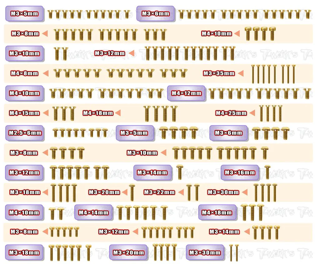 T-Work's Kit Visserie Nitride (204Pcs) Agama N1 TG-SS-N1E