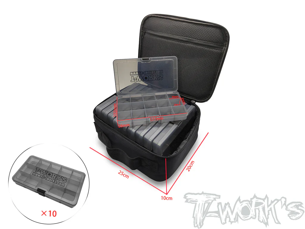 T-Work's Sacoche + 10 Boites de rangement 17.7x10.2x2.6cm TT-119-B - Image 3
