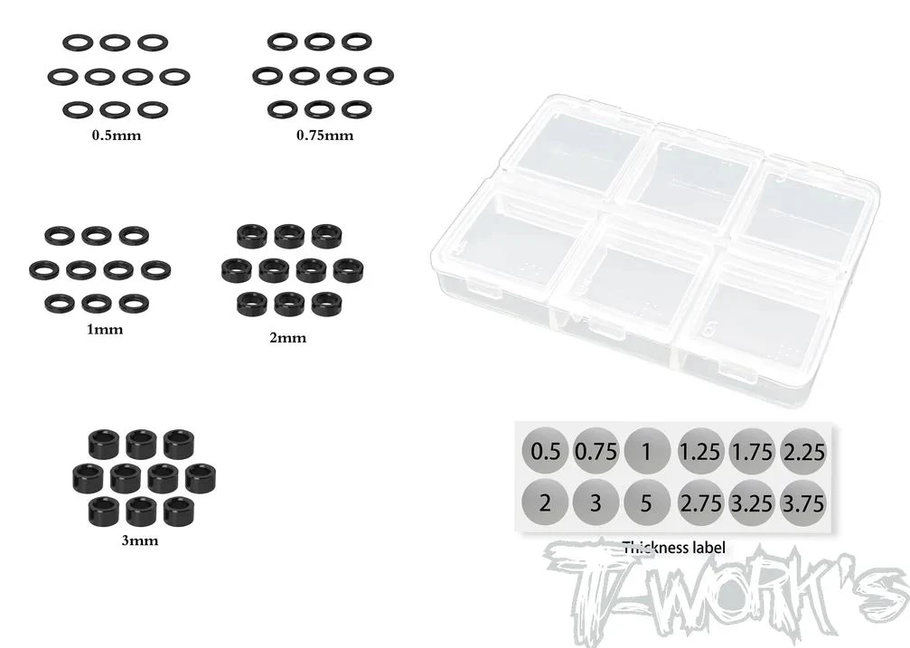 T-Work's Set Entretoise Alu M3 Noir (5x10) TA-159-BK - Image 2