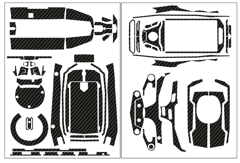 T-Work's Skin 3D carbone pour FLYSKY G11P (la planche) TS-080