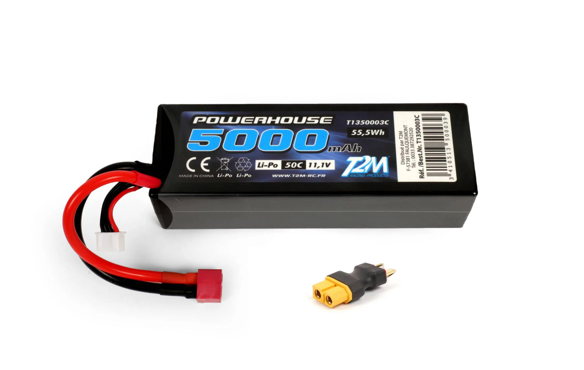 T2M Accu Li-po 11.1V 3S 5000mAH 50C Dean/XT60 T1350003C