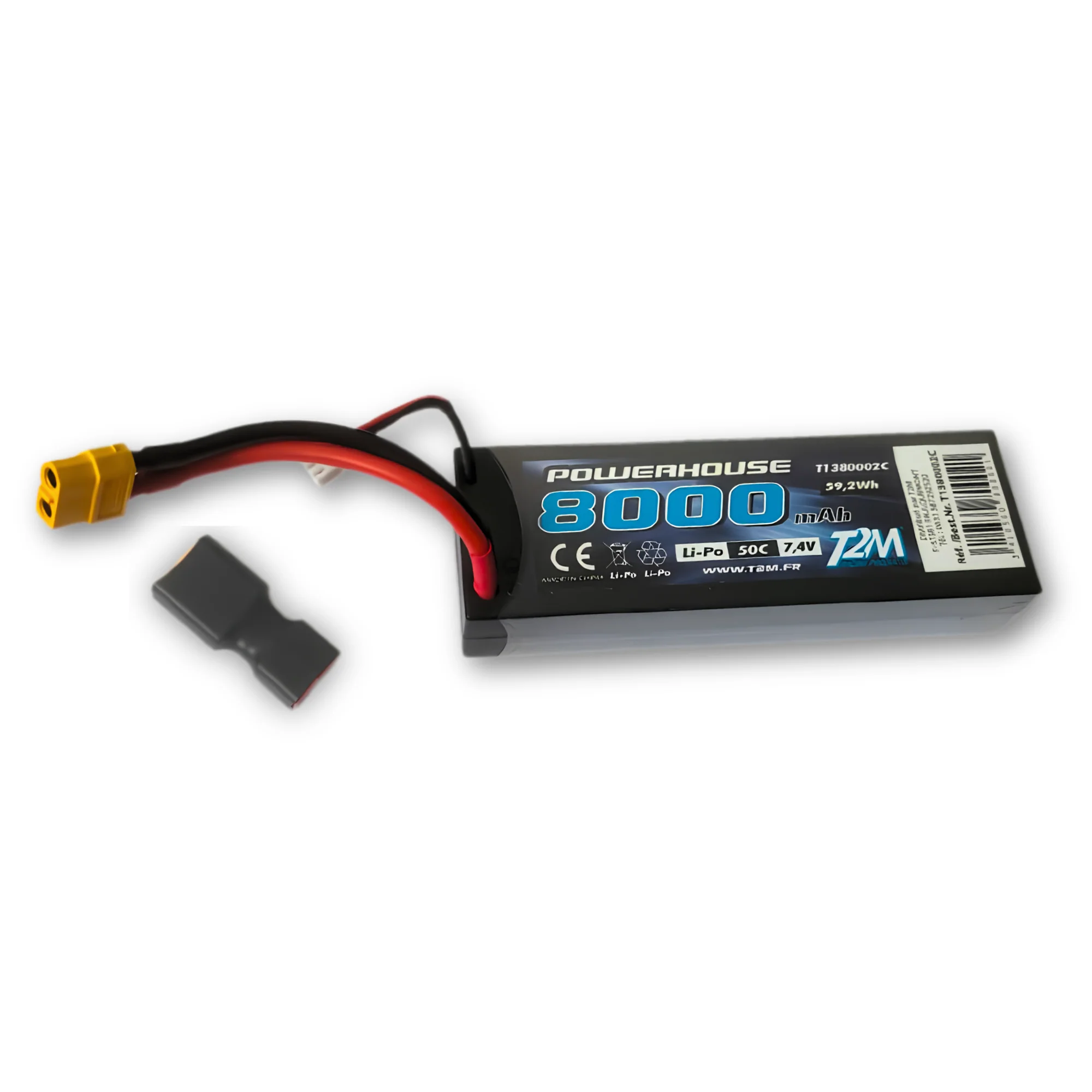 T2M Accu Li-po 7.4V 2S 8000mAH 50C Dean/XT60 T1380002C