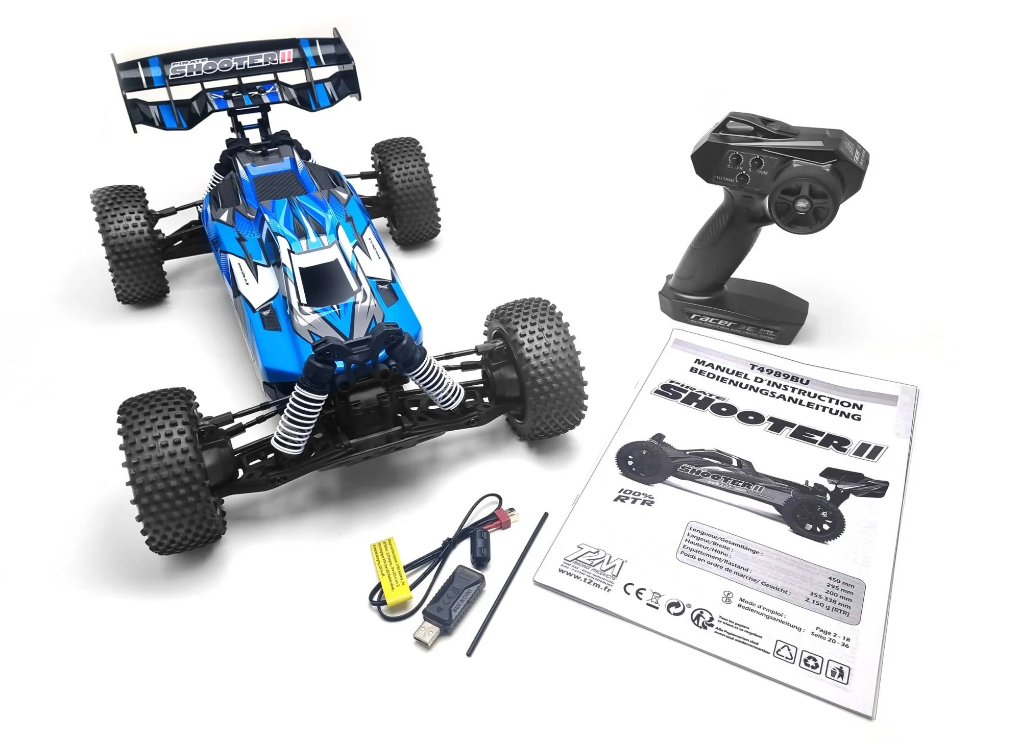 T2M Buggy Pirate Shooter II Brushed Bleu RTR T4989BU - Image 5
