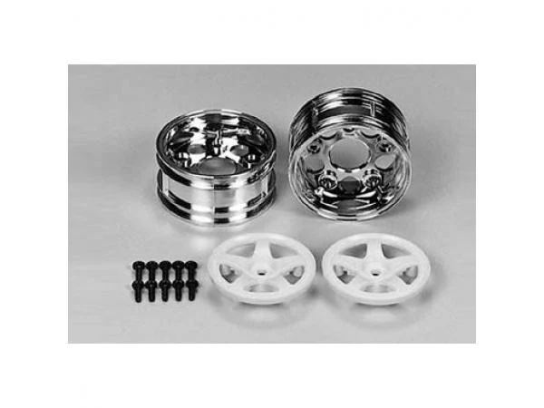 Tamiya Jantes Chrome/Blanc 26 mm (x2) 50672