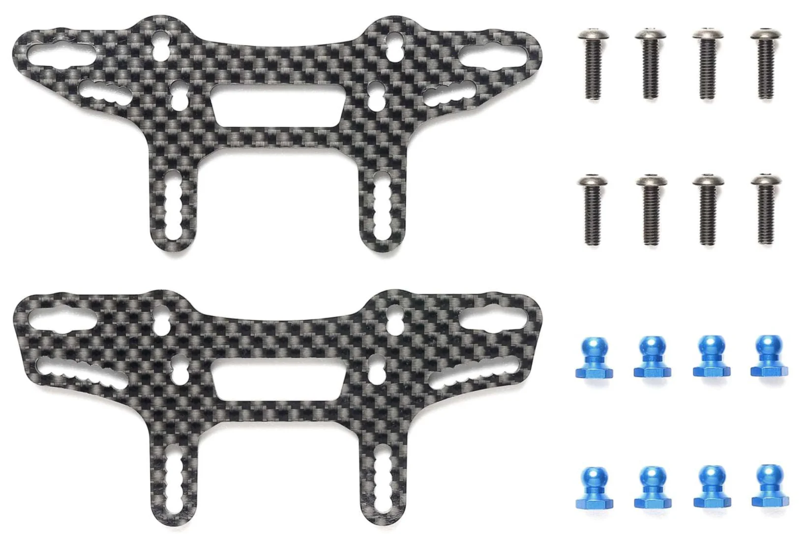 Tamiya Supports amortisseurs Carbone avant et arrière (2Pcs) XM-01 47521