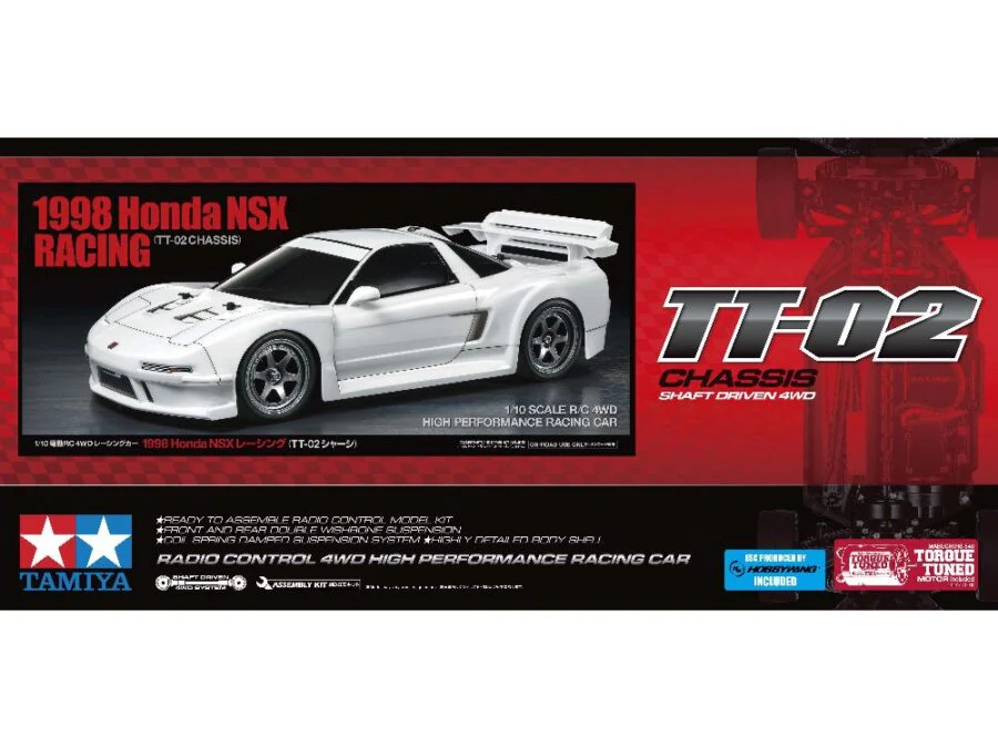 Tamiya TT-02 Honda NSX Racing Blanche KIT 47506 - Image 3