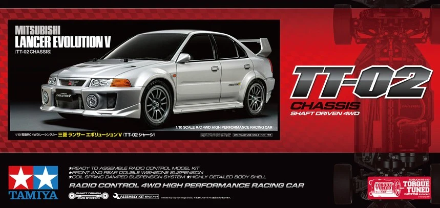 Tamiya TT-02 Mitsubishi Lancer Evolution V KIT 58713 - Image 9