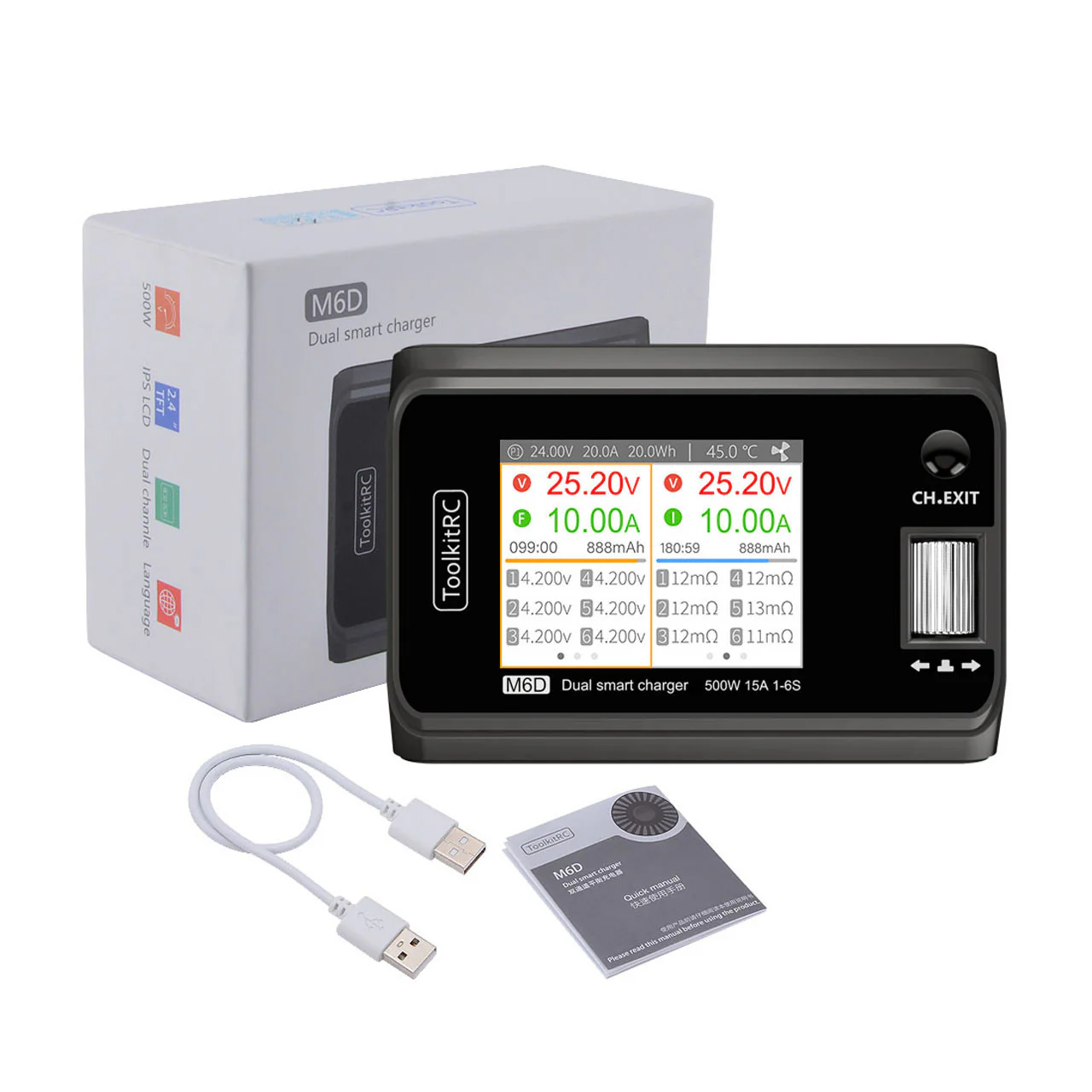 ToolkitRC Chargeur Duo M6D 1-6S 25A 500W DC 10800 - Image 3
