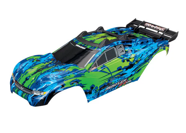 Traxxas Carrosserie Rustler 4X4 Verte/Bleue 6717G