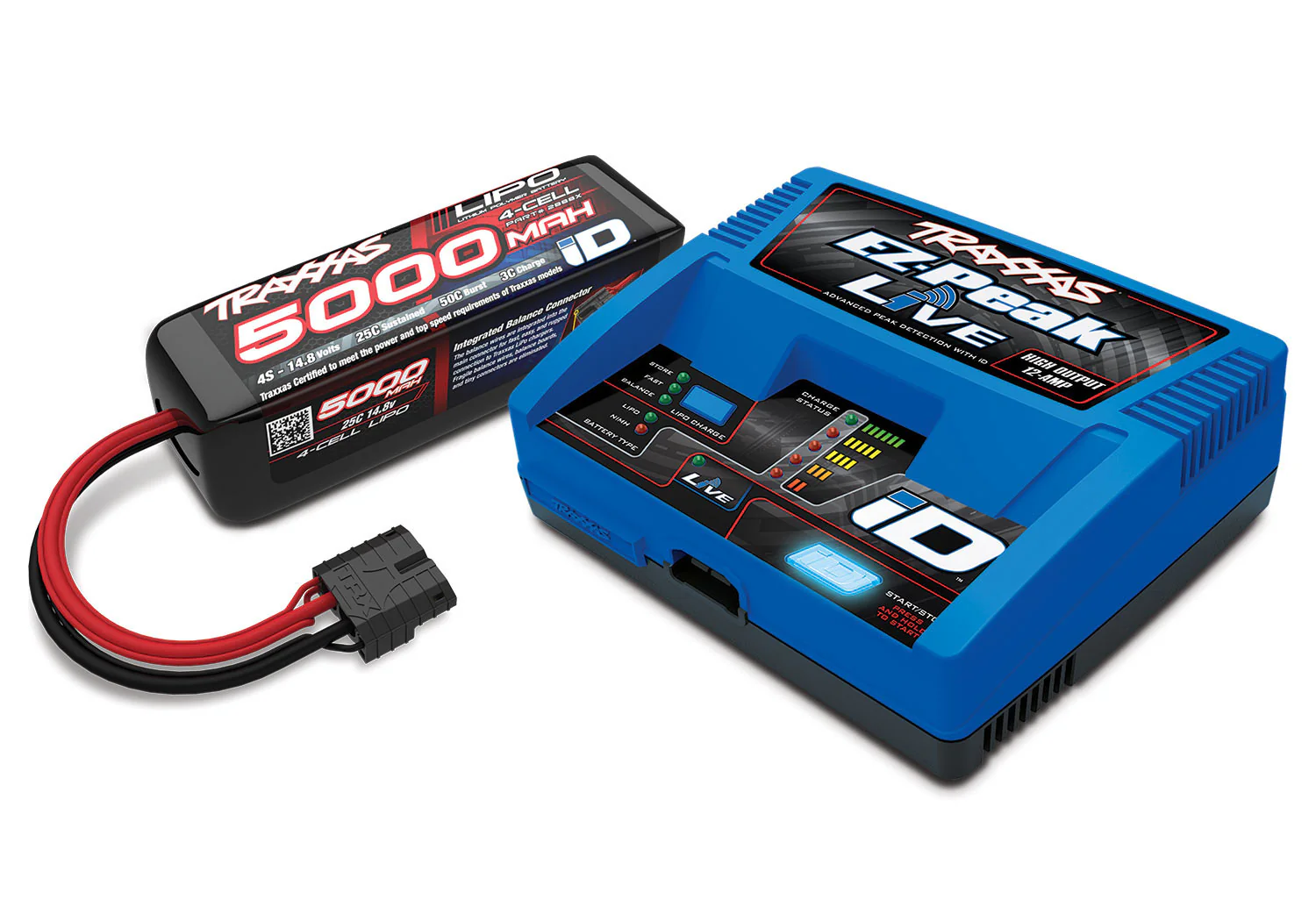 Traxxas Chargeur EZ-Peak Live iD 2971G + Lipo 14.8V 5000mAh 2889X
