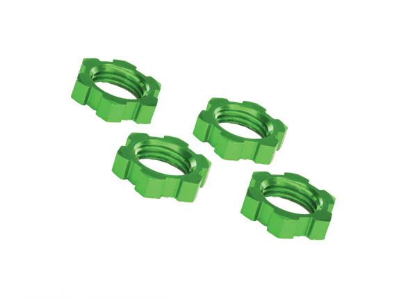 Traxxas Ecrous de Roues 17mm alu Vert (x4) 7758G