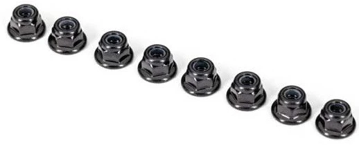 Traxxas Ecrous Nylstop à bride Noir M3 (x8) 2744X