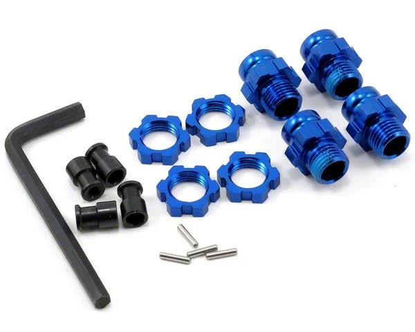 Traxxas kit hexagones 17mm alu bleu (x4) 6856X