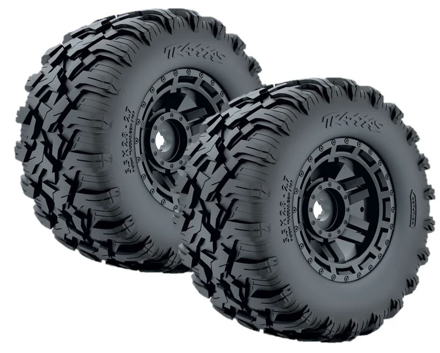 Traxxas Pneus 2.8 Maxx + Jantes Noir 17mm (x2) 8972