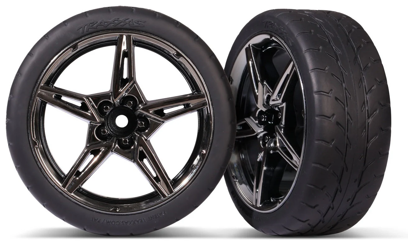 Traxxas Pneus + Jantes Avant Chrome Noir 2.1 (x2) 4-Tec 3.0 9370
