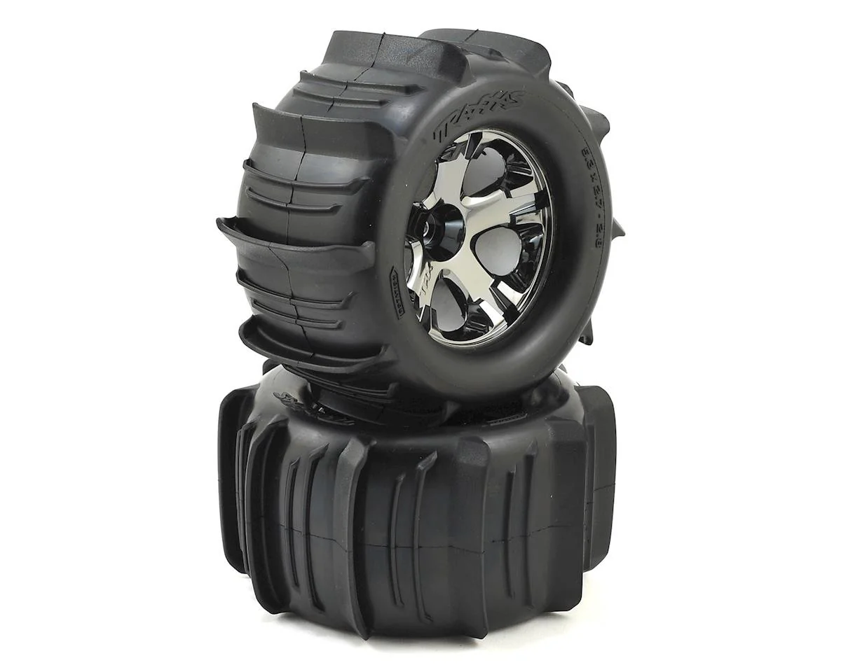 Traxxas Pneus Paddle 2.8 + Jantes All Star Black Chrome (x2) 4175