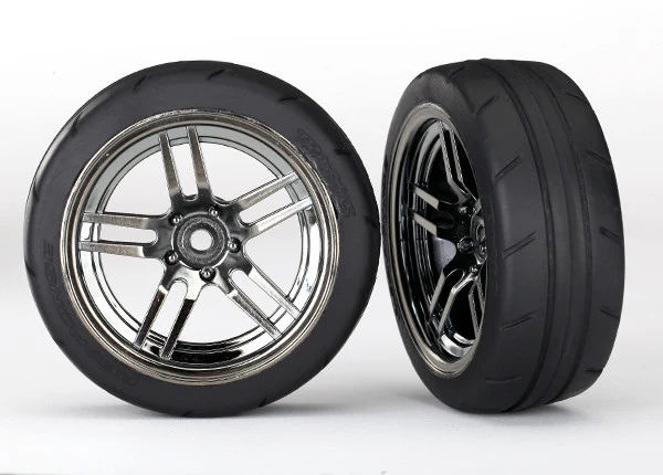 Traxxas Pneus Response 1.9 + Jantes Avant Chromées Noir (x2) 8373