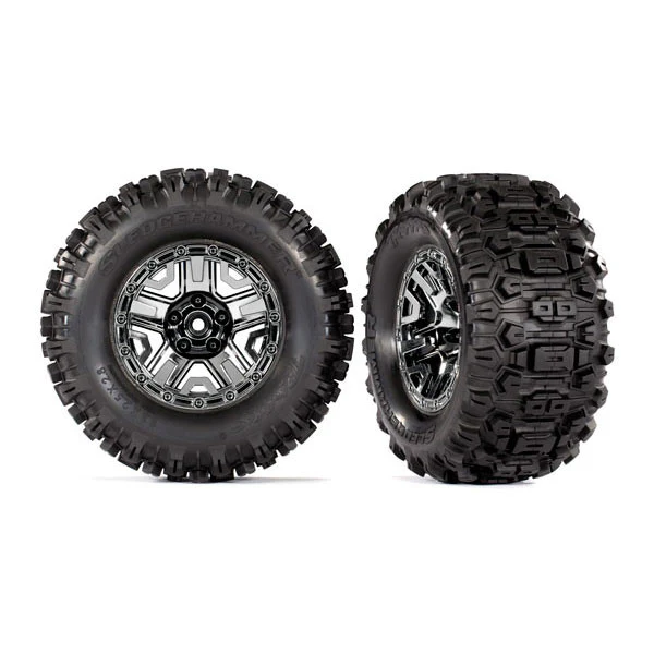 Traxxas Pneus Sledgehammer 2.8 + Jantes RXT Noir/Chrome (x2) 9072