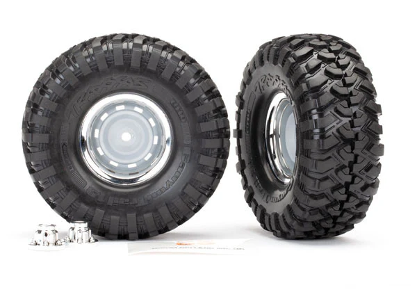 Traxxas Pneus + Jantes 1.9 Chrome (x2) TRX4 Blazer 8166