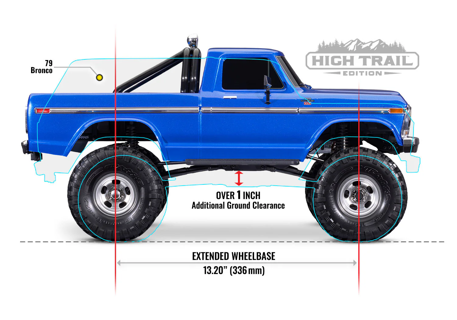 Traxxas TRX-4 High Trail Ford Ranger XLT F-150 1979 RTR 92046-4 - Image 13