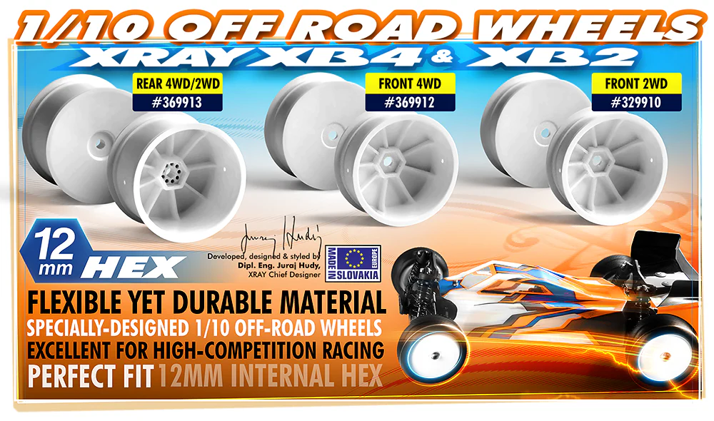 XRay Jantes Blanche Buggy 1/10 Avant Aerodisk 12mm XB2 (x2) 329910-M - Image 2