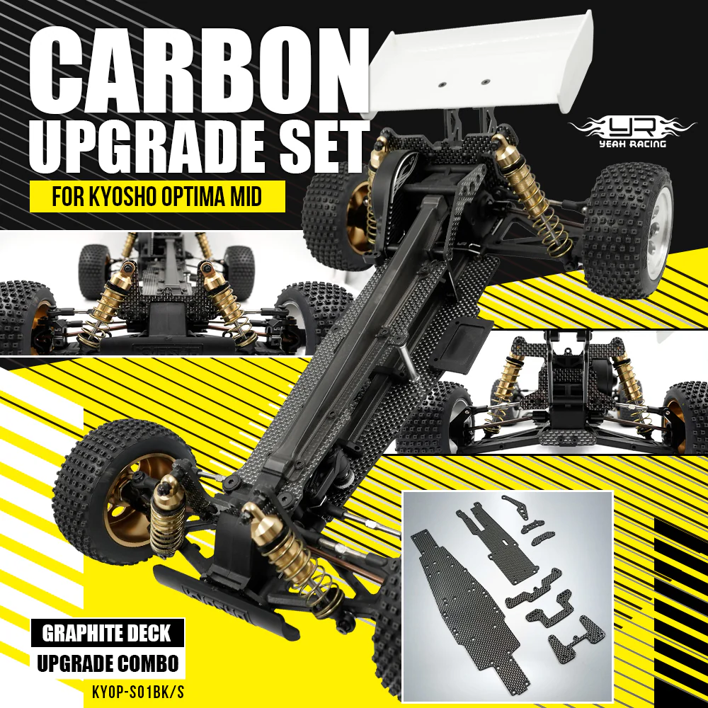 Yeah Racing Kit de conversion Carbone Optima Mid KYOP-S01BK/S - Image 3