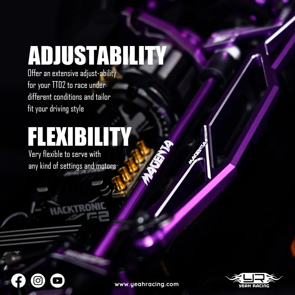 Yeah Racing Kit de conversion Violet Atushi Hara Tamiya TT-02 MGT-0001 - Image 12