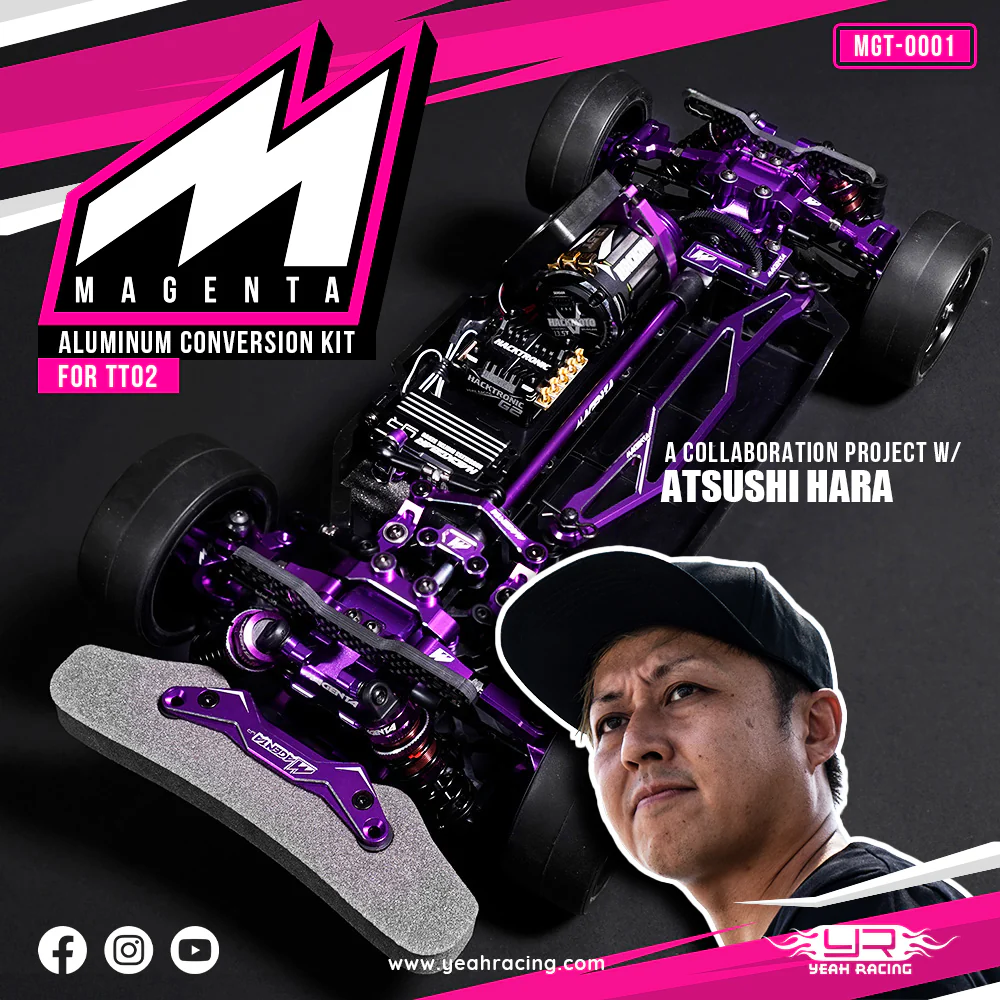 Yeah Racing Kit de conversion Violet Atushi Hara Tamiya TT-02 MGT-0001 - Image 2