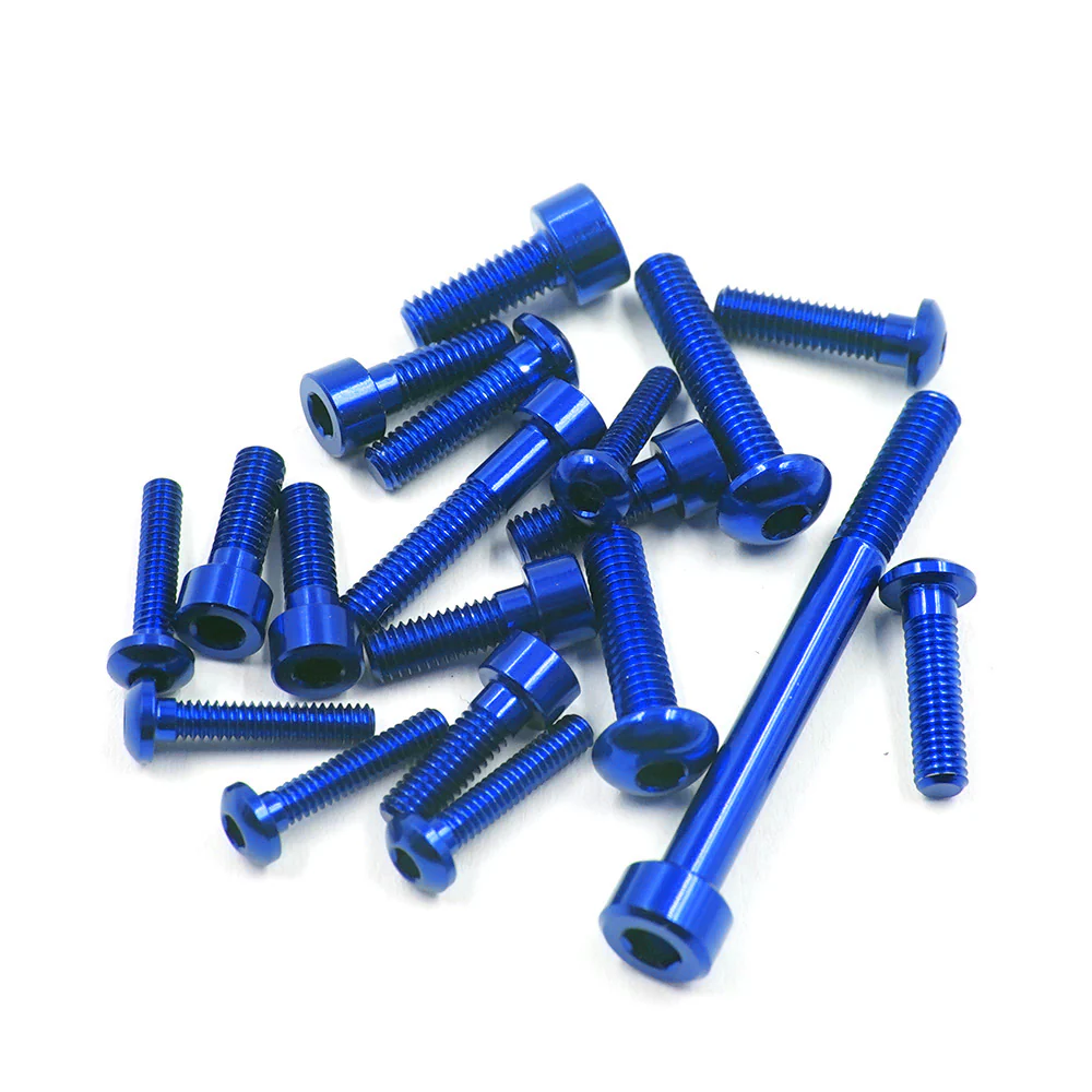 Yeah Racing Kit de visserie Alu Bleu Sanwa M17 YA-0733DB
