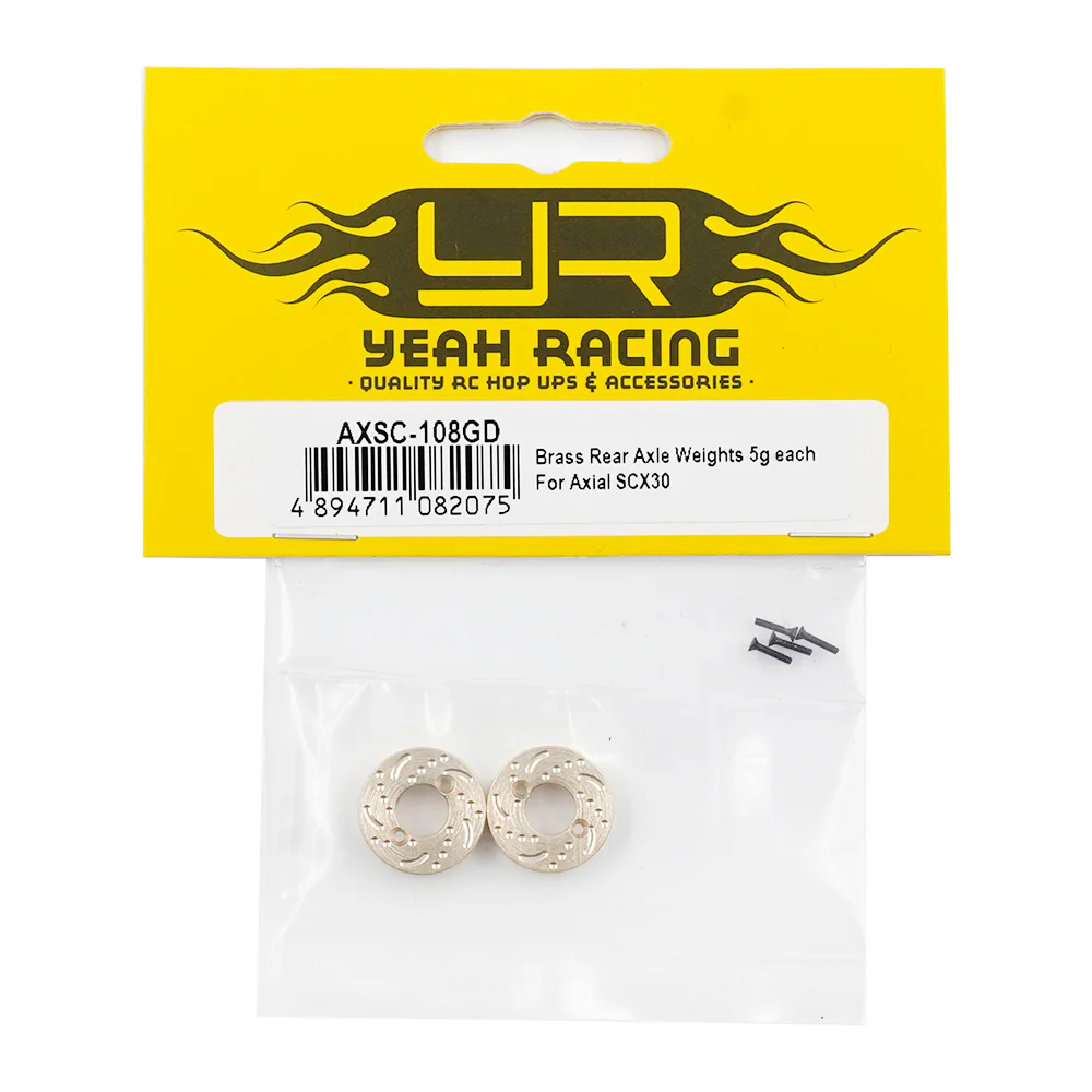 Yeah Racing Lest Arrière Laiton (x2) SCX30 AXSC-108GD - Image 2