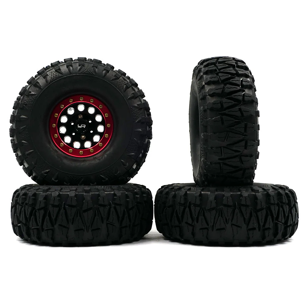 Yeah Racing Pneus Claws + Jantes CNC F-RG Rouge 1.9" (x4) WL-0138RD