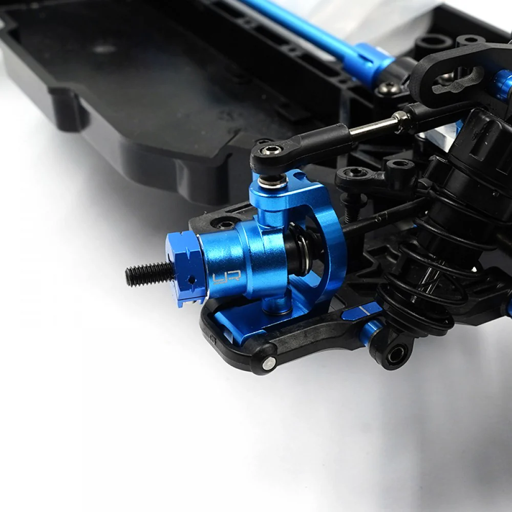 Yeah Racing Porte fusée Avant Alu Bleu (2Pcs) TT-02 SRX TATT-081BU - Image 2