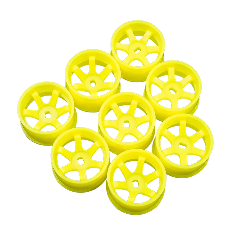 Yeah Racing Set Jantes Larges 11mm Jaune Fluo Kyosho Mini-Z AWD WL-0146FYW