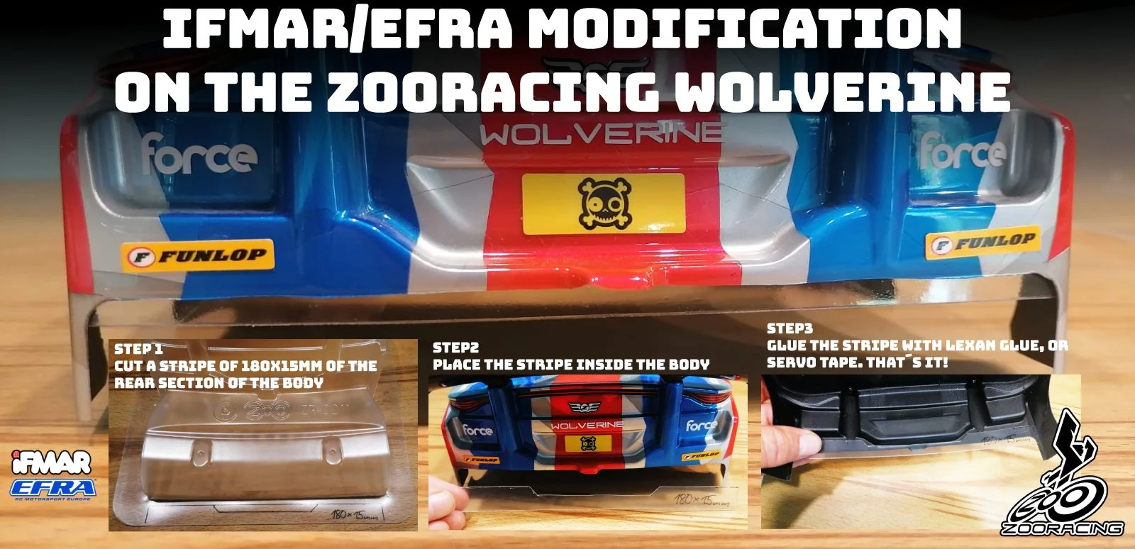 ZooRacing Carrosserie Wolverine MAX Regular 0.7mm 190mm ZR-0015-07 - Image 5